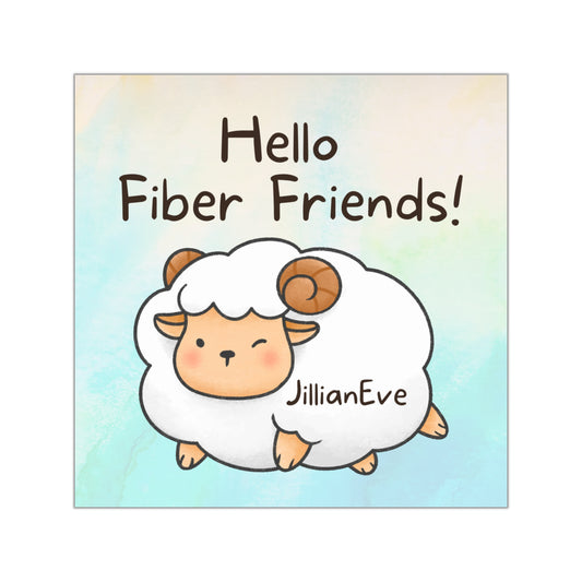 Hello Fiber Friends! - Vinyl Sticker